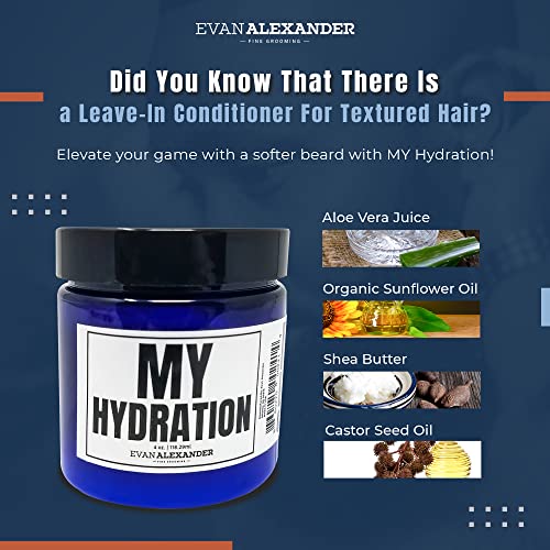 Evan Alexander Grooming MY Hydration Beard Leave-In Conditioner for Men - 4 oz | Hydrates, Softens Beard, Eliminates Beard Dryness, Tames Frizz, and Promotes Healthy Beard Growth