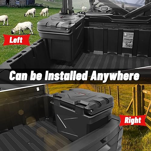 StarknightMT Waterproof UTV Bed Box 6GAL Compatible with Polaris Ranger 1000 900 570 500/Ranger XP/General 1000 2016-2023 Ranger 1000 Accessories UTV Tool Box