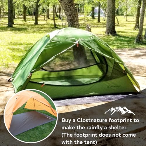 Clostnature Crux Lightweight Tent for Backpacking - 2 Person Ultralight Backpacking Tent, Waterproof Easy Setup Camping Tent, Hiking Tent for Outdoor, Hiking and Mountaineering