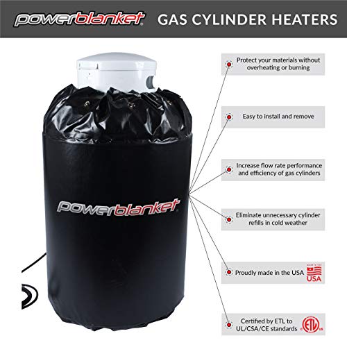 Powerblanket Xtreme GCW420G Insulated Gas Cylinder Warmer Designed for 420 Pound Tank - Propane Tank Heater - Rugged Alloy Vinyl Shell
