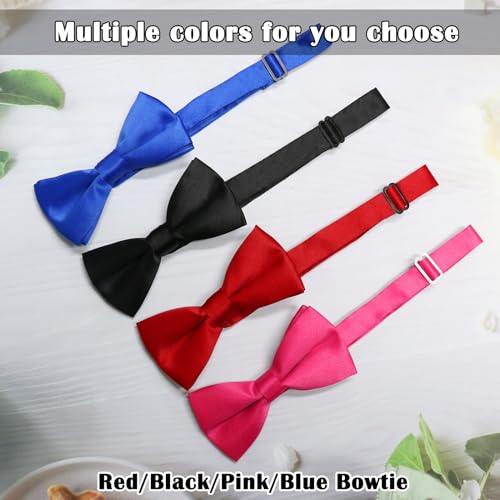 Luckyvestir Black Bow Tie for Man, Mens Bow Tie, Adjustable Bow Ties for Men, Pre-tied Bowties Men for Tuxedo Party,Business or Daily Wear