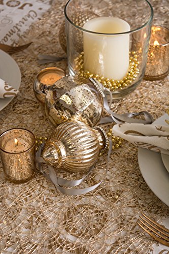 DII CAMZ38207 16" x 10' Table Runner Roll Gold Sequin