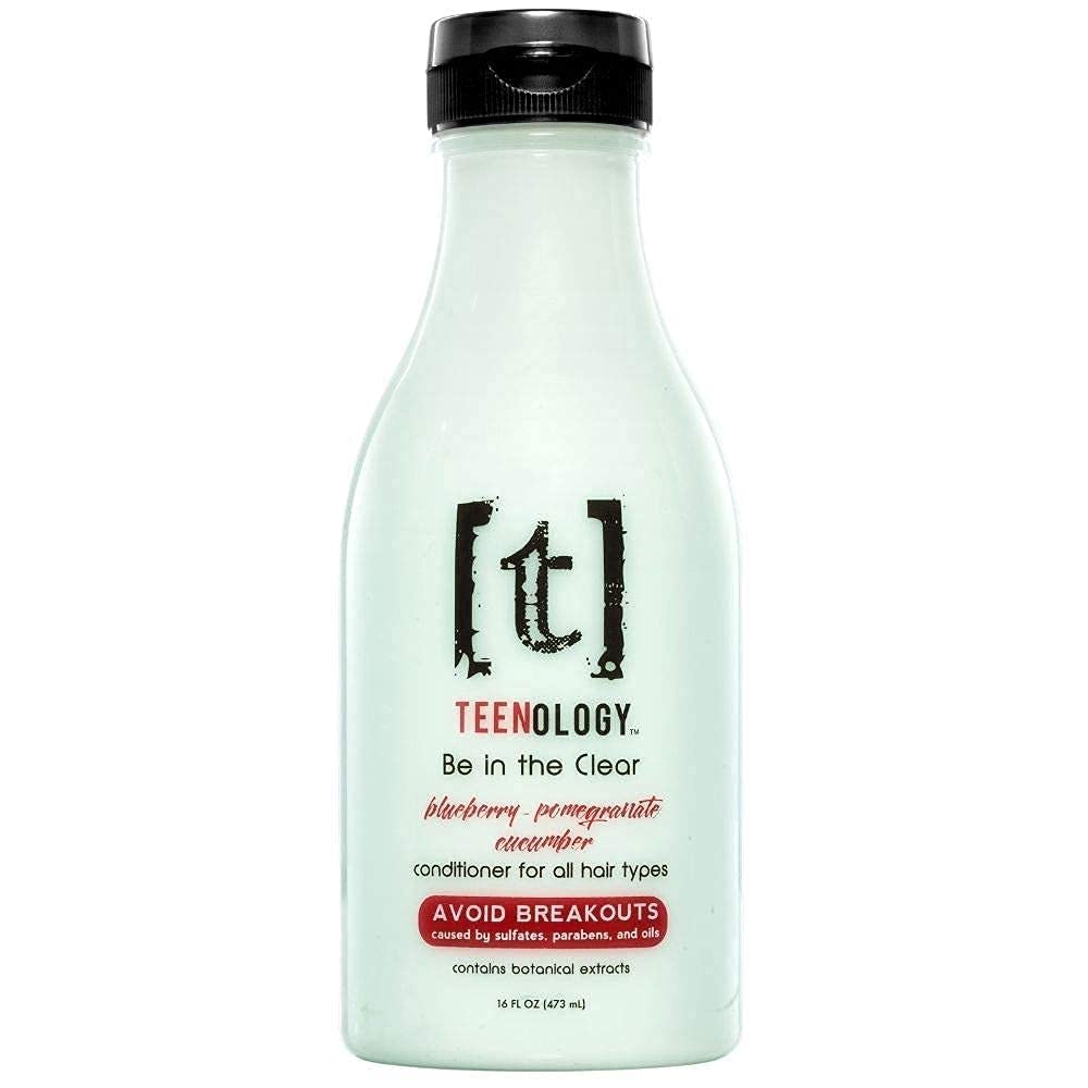 Teenology Shampoo and Conditioner Bundle (Save 5%) - Avoid Forehead Acne and Breakouts - No Sulfates or Parabens, Noncomedogenic, Natural Botanical Extracts, Blueberry Pomegranate Cucumber - 16 oz.