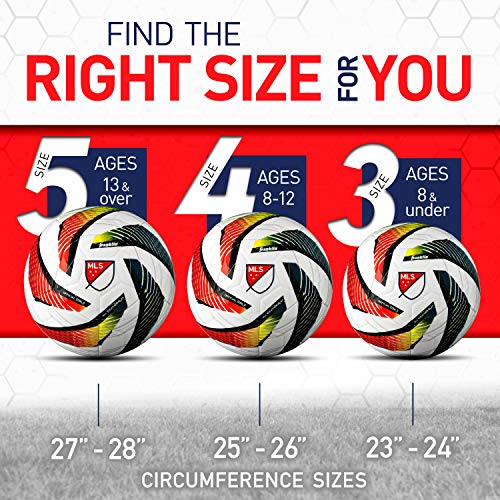 Franklin Sports MLS Tornado Kids Soccer Ball - Size 3 Youth Soccer Ball - Soft Cover - Great for Kids and Toddlers - Air Pump Included
