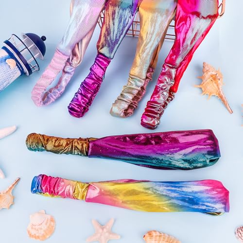 YARIEW Knotted Mermaid Headbands For Girls - Kids Criss Cross Cute Hair Accessories With Rainbow Metallic Turban Wraps For Parties