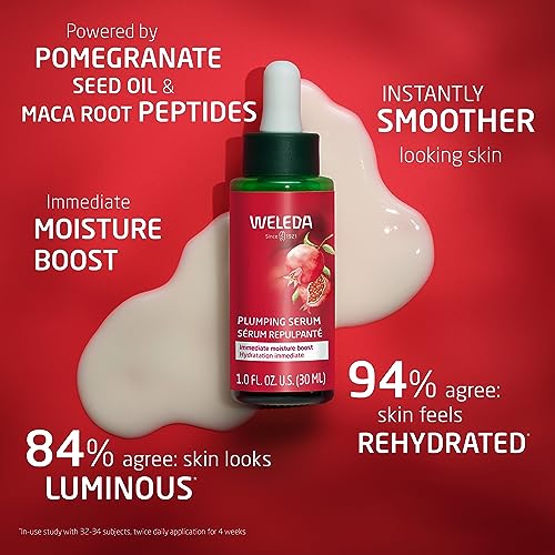 Weleda Face Care Plumping Serum, Plant Rich Serum with Peptides from Pomegranate and Maca Root