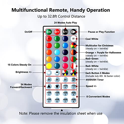 BrizLabs Halloween Fairy String Lights, 33ft 100 LED Color Changing Christmas Fairy Lights with Remote Timer, USB RGB Halloween Lights Dimmable Twinkle Xmas Tree Light for Xmas Halloween Party Wedding