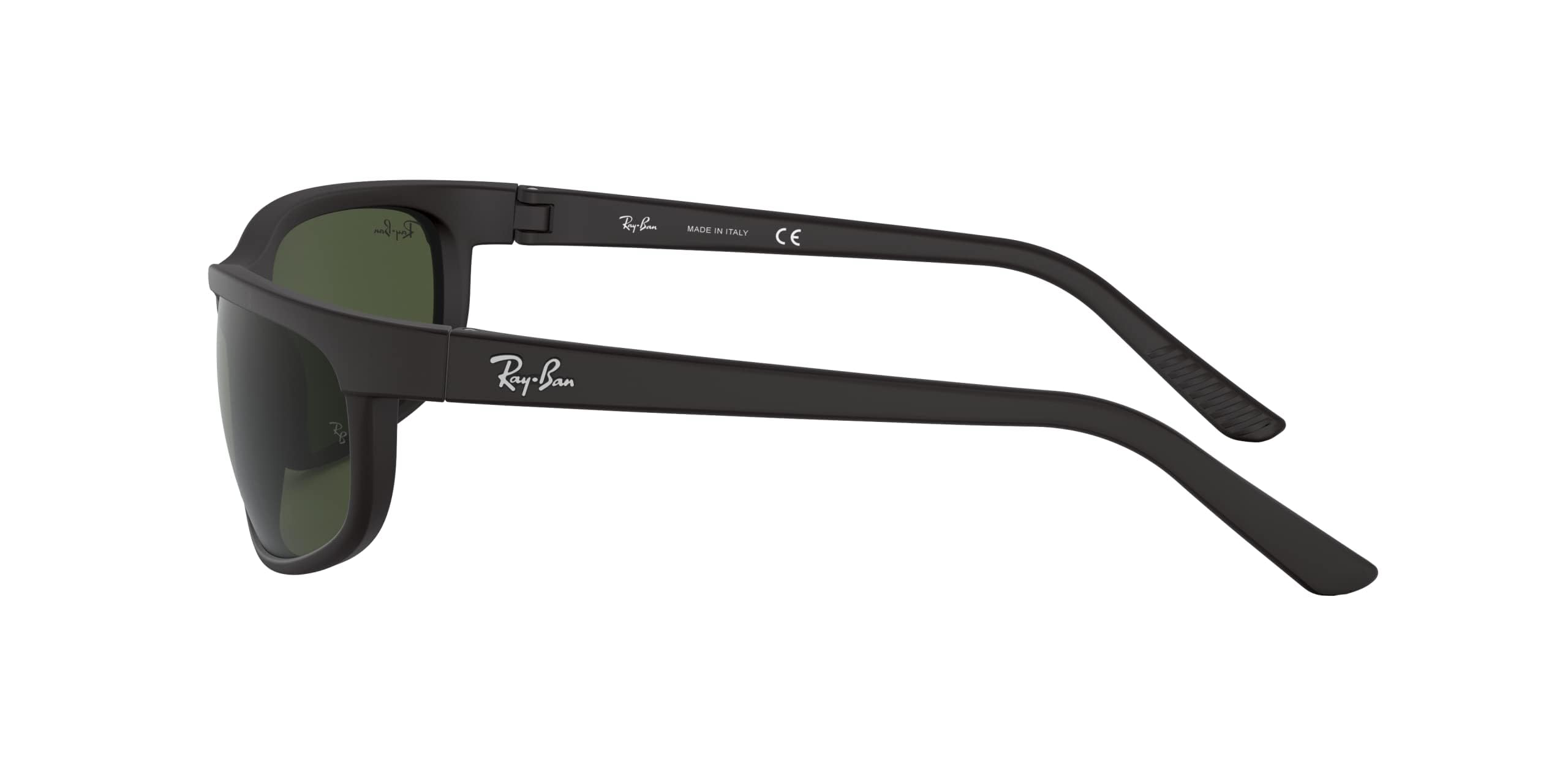 Ray-Ban Men's RB2027 Predator 2 Rectangular Sunglasses, Black/Matte Black/G-15 Green, 62 mm