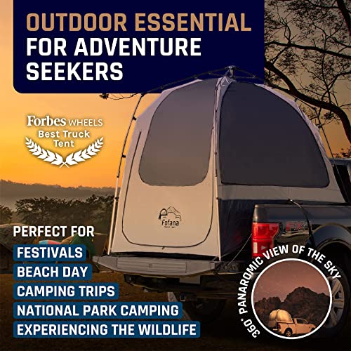 Truck Bed Tent Quick & Easy Automatic Setup - Pickup Truck Tent for Mid & Full Size| Camper Shell - Pickup Truck Bed Accessories - Truck Camping - Pickup Tent - Fofana