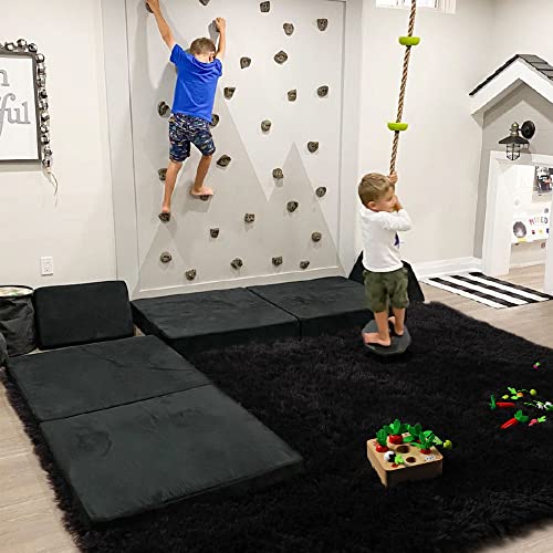 PAGISOFE Soft Modern Red Area Rug, 4x6 Feet, Shaggy Indoor Rug for Kids Room Decorative Carpet, Fuzzy Rug for Babies, Nursery, Dorm, Non Slip Rug for Boys Girls, Teen's Room