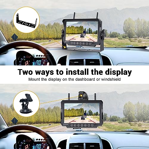 RV Backup Camera Wireless Easy Setup: for Furrion Pre-Wired Mount Integrated Kit 7'' Touch Key Monitor Recording HD 1080P Aluminum Durable Trailer Camper Rear View Camera 4 Channels DoHonest S21