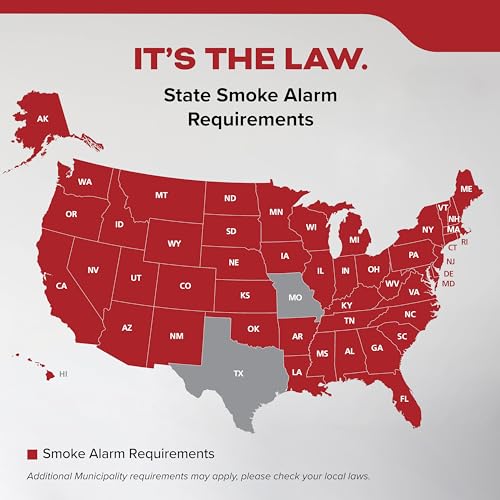 Kidde Hardwired Smoke Detector, AA Battery Backup, Interconnectable, LED Warning Light Indicators
