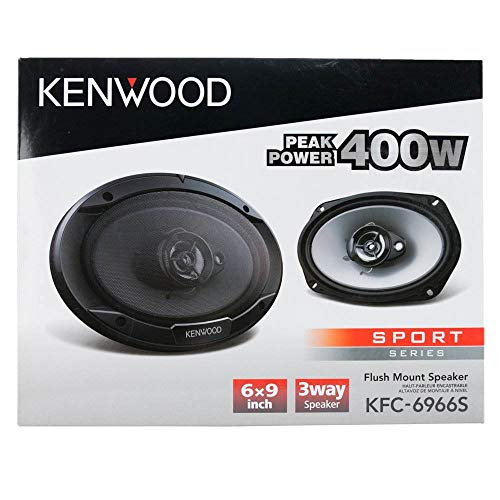 Kenwood KFC-6966S 6 x 9 Inch 400-Watt 3-Way Flush Mount Coaxial Car Speaker Easy Installation - Pair