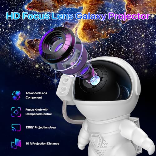 FlyLily Galaxy Projector, 12 in 1 HD Planetarium Astronaut Galaxy Projector for Bedroom, Galaxy Star Night Light Projector for Kids Adults Gaming Room/Party/Home Décor