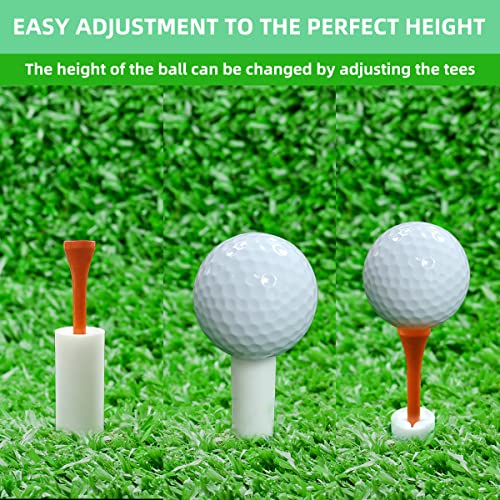 Rubber Golf Tees,10 Pieces Golf Range Tees Set|Mixed Size or Same Size Stable Rubber Tees,Rubber Golf Tee Holder Set for Practice & Driving Range Mats (10 Pieces(5*1.96"+5*2.75"bamboo tees))