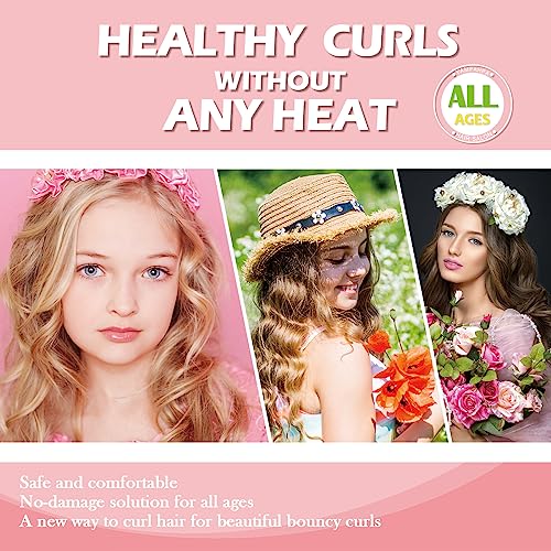 Yampahpa Heatless Curling Rod Headband, 70" Long, Soft Velour Hair Curlers for Medium Long Hair, Overnight Hair Rollers Set for Heatless Curls, Lazy Hair Curlers to Sleep In, 15 Pcs