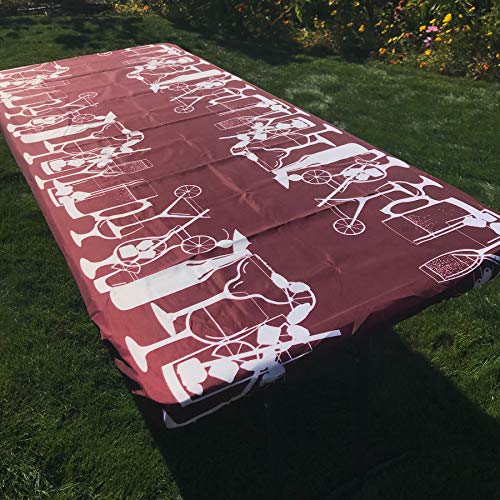 In the Breeze 8001 Happy Hour Drinks 30 Inch x 72 Inch Fitted Tablecloth