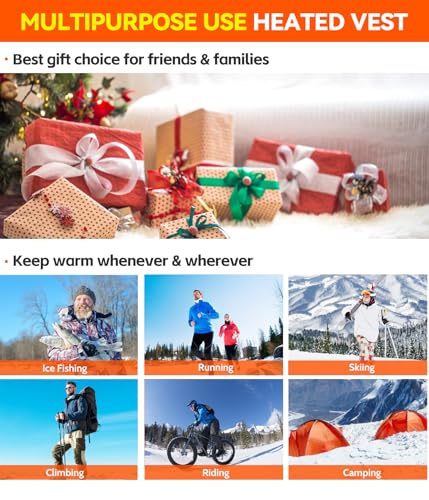 DOACE Heated Vest for Men and Women with APP Control, Smart Electric Heating Vest with Battery, Unisex Warming heated Jacket