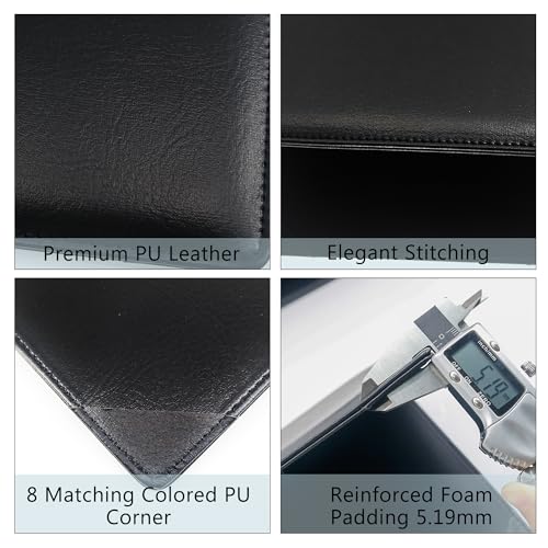 GraduatePro PU Leather 8.5x11 Diploma Cover Certificate Document Presentation Folder Letter Size Padded Menu Cover Black