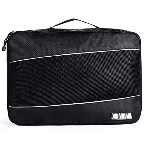 4 Set Packing Cubes, Various Sizes Travel Luggage Bags Organizers (Black)