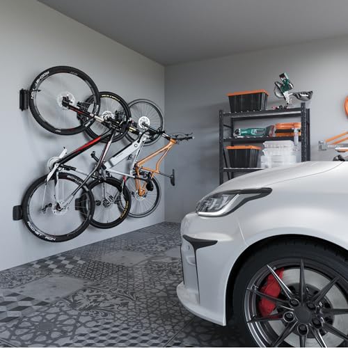 monTEK Swivel Bike Wall Mount, Bike Hangers for Garage, Wall Mount Bike Rack, Space Saving Sturdy Wall Bike Rack, Vertical Bike Rack Holds Up to 66 lbs - Bike Storage Rack for Garage, Black