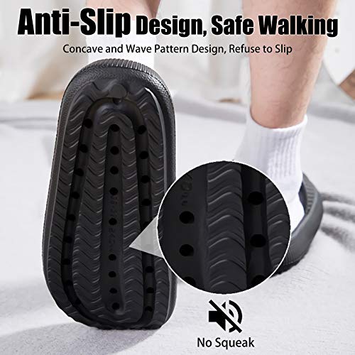 rosyclo Cloud Slippers for Women and Men, Massage Shower Bathroom Non-Slip Quick Drying Open Toe Super Soft Comfy Thick Sole Home House Cloud Cushion Slide Sandals Shoes, Avocado Green