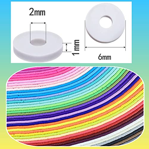 4000 Pieces Yellow Polymer Clay Beads Heishi Beads for DIY Jewelry Making Bracelets Necklace Earring,6mm
