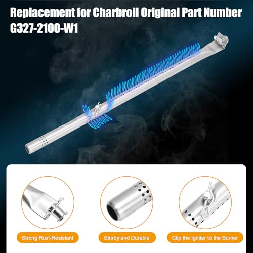 WEBROIL Grill Replacement Parts for Charbroil Performance 2 Burner 463654022, 463655021, 463655421,Grill Part for Charbroil 4 Burner 463365021,Grill Burner G327-2100-W1,Heat Tent G325-0002-W1,Set of 2