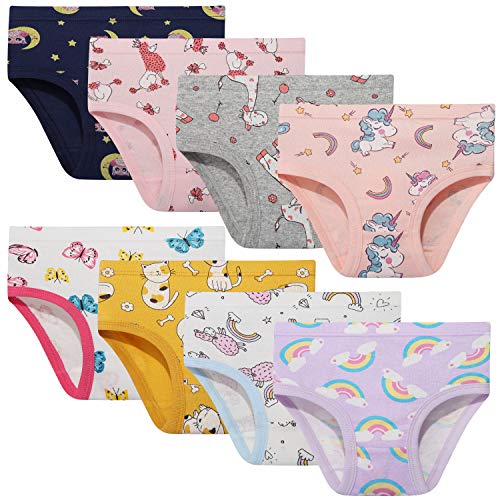 NEIYISHE Girls' Cotton Brief Breathable Toddler Panties Kids Assorted Underwears size 2-3T 4T 5T 6T 8T 10T 8-Pack 4 years