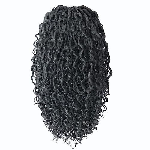 ToyoTress Boho Faux Locs Crochet Hair - 12 Inch 8 Packs Natural Black Bohemian Locs Crochet Hair With Curly Ends for Black Women, Short Pre-looped Synthetic Braiding Hair Extensions(12 Inch, 1B-8P)
