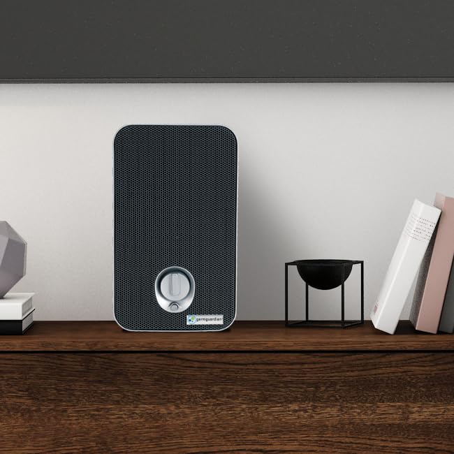 GermGuardian Air Purifier for Home with HEPA Filter, Removes 99.97% of Pollutants, Covers up to 375 Sq. Foot Room in 1 Hr, UV-C Light Helps Reduce Germs, Zero Ozone Verified, 11", Silver, AC4100CA
