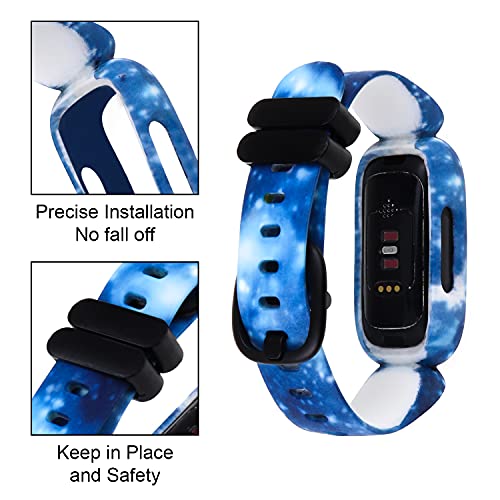 Baaletc Compatible with Fitbit Ace 3 Bands for Kids, Soft Pattern Printed Floral Band Accessories Wristbands Replacement for Fitbit Ace 3 Boys Girls