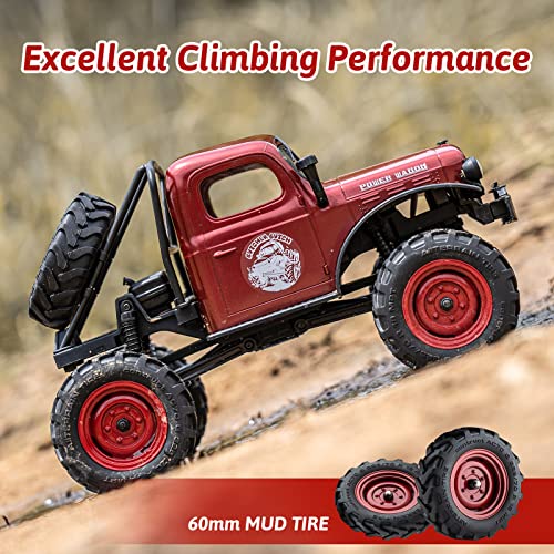 WOWRC RC Car 1/24 Remote Control Car, FCX24 Power Wagon 4WD RC Crawler Two-Speed Shift, RC Rock Crawler 8Km/h with Portal Axle Metal Gears for Boys Girls and Adults, Blue