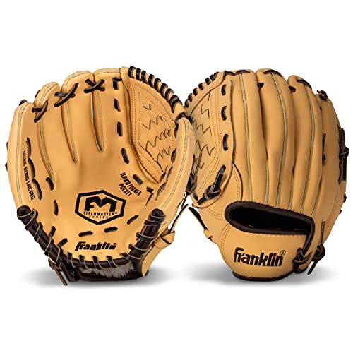 Franklin Sports Baseball + Softball Glove - Field Master Baseball + Softball Mitt - Adult + Youth Glove - Men's + Women's Baseball + Softball Gloves - Left Hand Throw - 13" - Gold