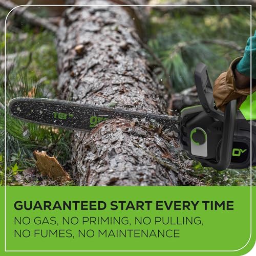 Greenworks 80V 16" Brushless Cordless Chainsaw (Great For Tree Felling, Limbing, Pruning, and Firewood), 75+ Compatible Tools, 2.5Ah Battery and Charger Included