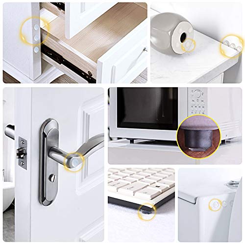 QUEENTI Silicone 160 Pcs Cabinet Door Bumpers Round, 1/2" Diameter Self Adhesive Clear Cupboard Door Drawer Bumpers for Kitchen Cabinets Cutting Boards Picture Frames