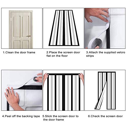 Magnetic Insulated Door Curtain, Thermal Door Cover Screen Door Self-Closing Privacy Magnetic Screen Door Hands Free for Patio, Kitchen, Bedroom, Air Conditioner Room, Fits Doors up to 34" x 80"