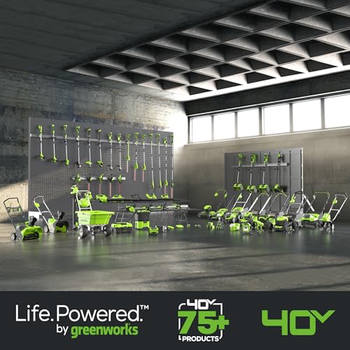 Greenworks 40V (130 MPH / 550 CFM / 75+ Compatible Tools) Cordless Brushless Axial Leaf Blower, 4.0Ah Battery and Charger Included