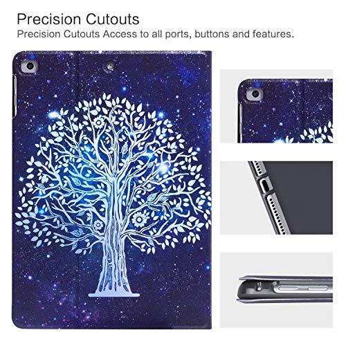 iPad Air 2 Case, iPad Air 1st Case, Galaxy Tree iPad 9.7 Inch Case Protective Cover for iPad 5th/6th Generation, Multi-Angle Viewing Case with Adjustable Stand Auto Wake/Sleep Function (Galaxy)