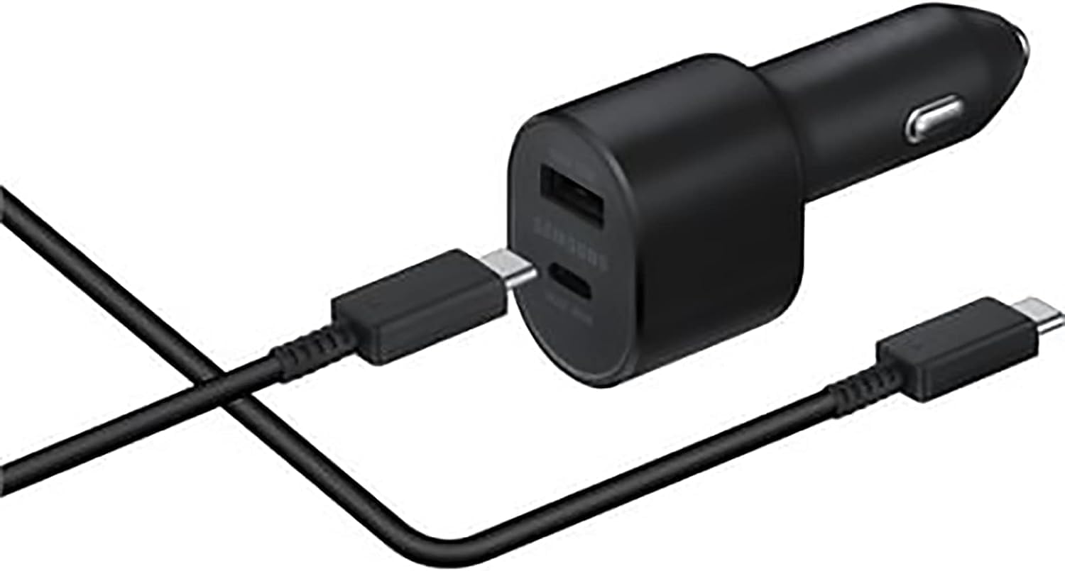 Samsung Super Fast Dual Car Charger (45W+15W) Dual Ports USB-C & USB-A - Black - EP-L5300XBEGWW
