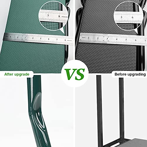 KVR Upgraded Garden Kneeler and Seat with Thicken & Widen Soft Kneeling Pad,Heavy Duty Foldable Gardener Stool with 2 Tool Pouches,Gardening Gifts for Women Mom Men Seniors¡…