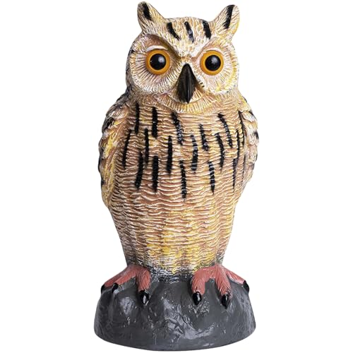 Galashield Owl Decoy to Scare Birds Away | Plastic Owls to Scare Birds Away | Owl Statue for Garden & Outdoors