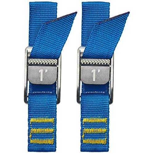 NRS 1" HD Tie-Down Straps 1' Pair Iconic Blue