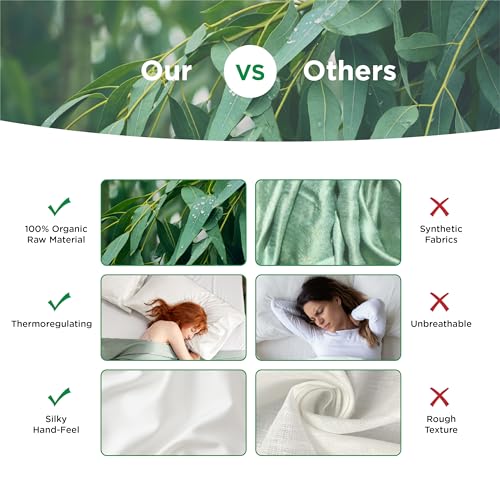 Bedsure Cooling Pillow Cases 2 Pack, Silky Pillowcases for Hair and Skin, Ultra Soft and Breathable Lyocell Cotton Pillowcases with Envelope Closure, White, 20x30 Inches