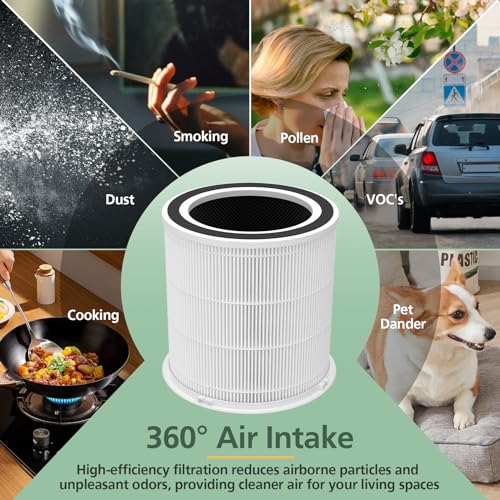 2 Pack AP301 AP302 AP303 HEPA fil-ter Replacement, Compatible with Dayette AP301 AP302 Air Puri-fier, for JOWSET AP301 AP302 AP303 Air Cleaner Puri-fier, H13 True HEPA, Original fil-ter