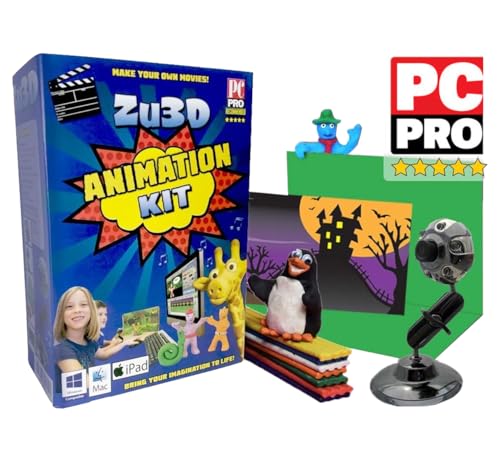 Zu3D Complete Stop Motion Animation Software Kit For Kids Includes Camera Handbook And Two Software Licenses Works On Windows Apple Mac OS X And iPad iOS