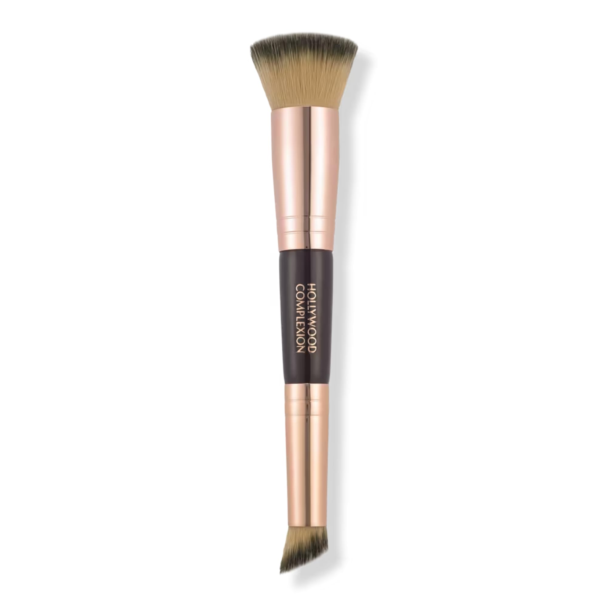 Charlotte Tilbury Hollywood Complexion & Foundation Brush - 2-in-1 Contour & Foundation Makeup Brush with No-Shed Synthetic Fibers - Flawless Base & Precision Blending Tool