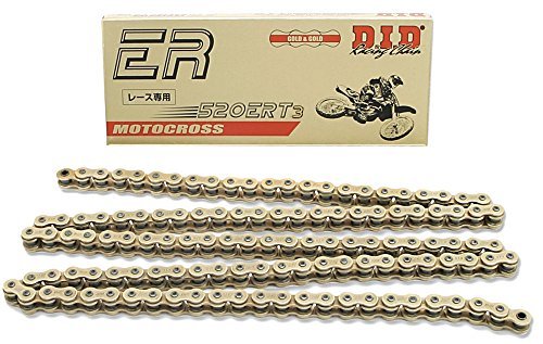 DID (520ERT3-114) Gold 114 Link High Performance ERT3 Series Non-O-Ring Racing Chain with Connecting Link