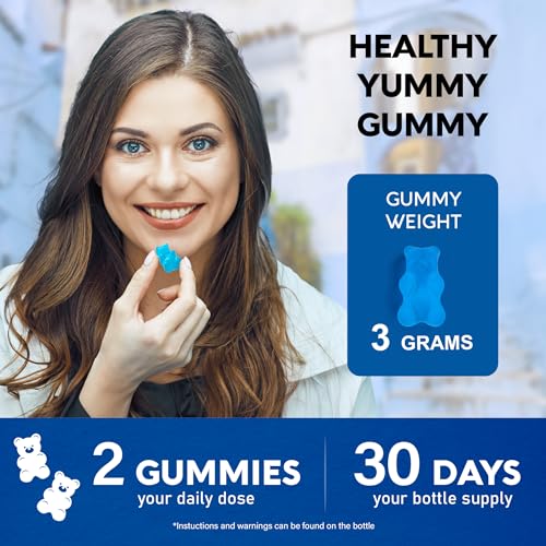 Magnesium Gummies Glycinate & Citrate 500 mg - for Adults & Kids - Vitamin B6 | Vitamin B12 | Vitamin D3 - Sleep, Muscle & Heart Health Support - GMO & Sugar Free - Berry Flavor - Vegan, 60 Gummies