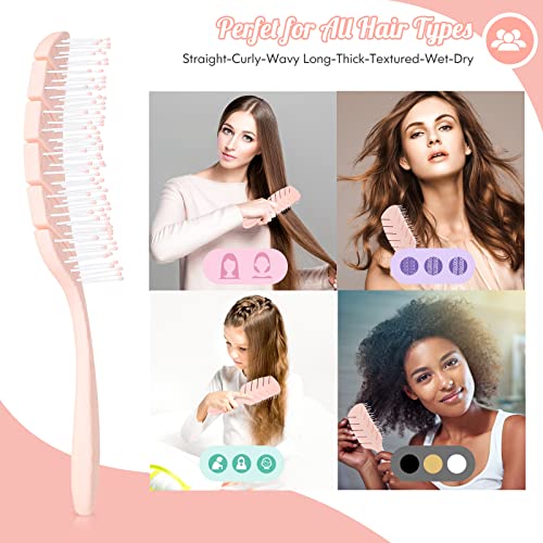 Hair Brush,Sofmild Curved Vented Paddle Brush for Faster Blow Drying,Detangle Brush Flexible Bristles Glide Thru Tangles with Ease, Detangling Styling Hair Brushes for Women Curly Thick Wet Hair
